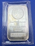 1 Troy Oz .999 Fine Silver Morgan Bullion Bar