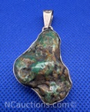 Navajo Sterling Silver Turquoise Pendant 20 grams total weight