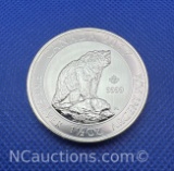 2017 Canadian Bear 1 1/2 Troy Oz .9999 Fine Silver Bullion Coin