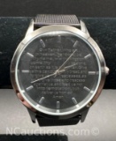 New In Box Lords Prayer Dial Mens Black Steel Mesh Watch