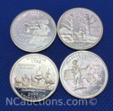 90% Silver US State Quarters 25 Grams Indiana Vermont Virginia Massachusetts