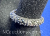 Sterling Silver Marcasite Eternity Band Ring 3 Grams Size 9