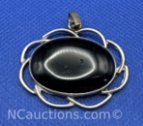Sterling Silver Black Onyx Pendant 10 grams