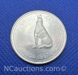 1967 Canadian Half Dollar 80% Silver Coin 11 Grams