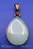 Sterling Silver Blue Stone Pendant 14 grams