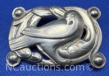 Sterling Silver Dove Brooch Pin 22 Grams