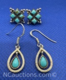 Sterling Silver Turquoise Earrings 7 grams