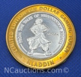 Limited Edition Aladdin .999 Fine Silver $10 Gaming Token 36 Grams