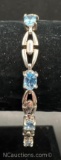 Sterling Silver Blue Topaz Tennis Bracelet 10 grams