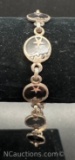 Sterling Silver Crescent Moon Link Bracelet 11 Grams