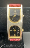 Curtis Geneva Swiss Watch 2 Time Face Leather Lizard Strap
