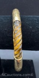 Sterling Silver Tigers Eye Bangle Bracelet 21 Grams