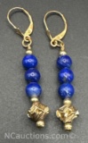 AAA Quality Lapis 14k Gold Earrings 3.8 grams