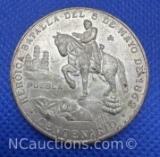 Heroica Batalla Del 5 De Mayo De 1862 Centenario 90% Silver Coin 22 Grams