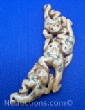Carving Of 4 Frogs In Bone