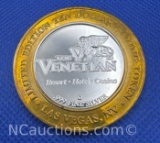 Limited Edition The Venetian Casino .999 Fine Silver $10 Gaming Token 36 Grams