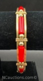 Gold Filled Coral Bracelet Hand Handmade 11 grams