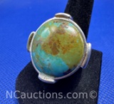 Sterling Silver Turquoise Ring 21 Grams Size 8