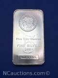 5 Troy Oz .999 Fine Silver Morgan Bullion Bar