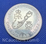 1972 Canadian Silver Wedding 50% Silver Dollar Coin 28 Grams