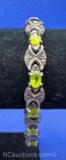 Sterling Silver Green Pirodit Tennis Bracelet 24 Grams