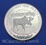 1985 National Parks Canadian Dollar 80% Silver Coin 22 Grams