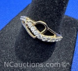 10k Gold CZ Heart Ring Size 9