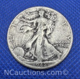 1942 Walking Liberty 90% Silver Half Dollar Coin 12 Grams