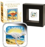2013 Australian Seasons-summer 1oz Silver Proof Square Coin