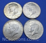 4 Kennedy 40% Silver Half Dollar Coins 45 Grams