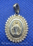Sterling Silver Jesus Pendant 1 Gram
