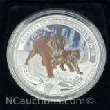 Wildlife In Need Siberian Tiger 1 Troy Oz .999 Fine Silver Bullion Coin With COA