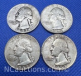 4 Washington 90% Silver Quarters 25 Grams