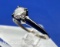 14k White Gold Solitaire Brilliant Round Cut Diamond Ring 2.4 Grams Size 8
