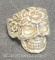 vintage flower skull ring silver tone 12 grams