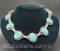 Vintage Navajo Sterling Silver Turquoise Chain Link Necklace 78 Grams