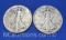 1944-S and 1945 Walking Liberty 90% Silver Half Dollar Coins 24 Grams