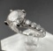 Preveli Sterling Silver Diamond Ring 3 Grams Size 5