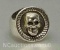 Silver Tone Skull Ring size 9
