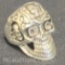 large Skull ring silvertone 16g