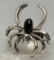 Silver Tone Spider Ring Adjustable Size