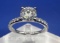 Preveli Sterling Silver Brilliant Round Cut And Accented Diamond Ring 3 Grams