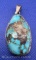 Navajo Sterling Silver Turquoise Pendant 21 Grams