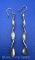 Mexico Sterling Silver Twist Dangle Earrings 7 grams