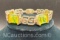 Vintage Sterling Silver Yellow and Green Enamel Inlay Bracelet 35 Grams