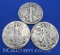 3 Walking Liberty 90% Silver Half Dollar Coins 36 Grams