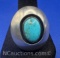 Navajo Sterling Silver Turquoise Inlay Ring 11 Grams Size 8.5