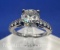 Preveli Sterling Silver Brilliant Round Cut Diamond Ring 3 Grams Size 8