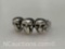 Silver Tone 3 skull Ring size 10 20mm