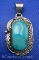 Navajo Sterling Silver Turquoise Pendant 25 grams
